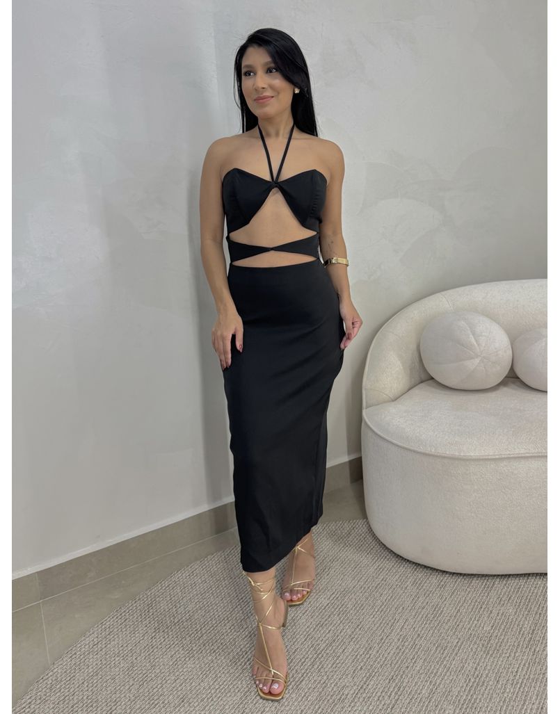 Vestido Midi Rússia Preto - Loja La Mina 
