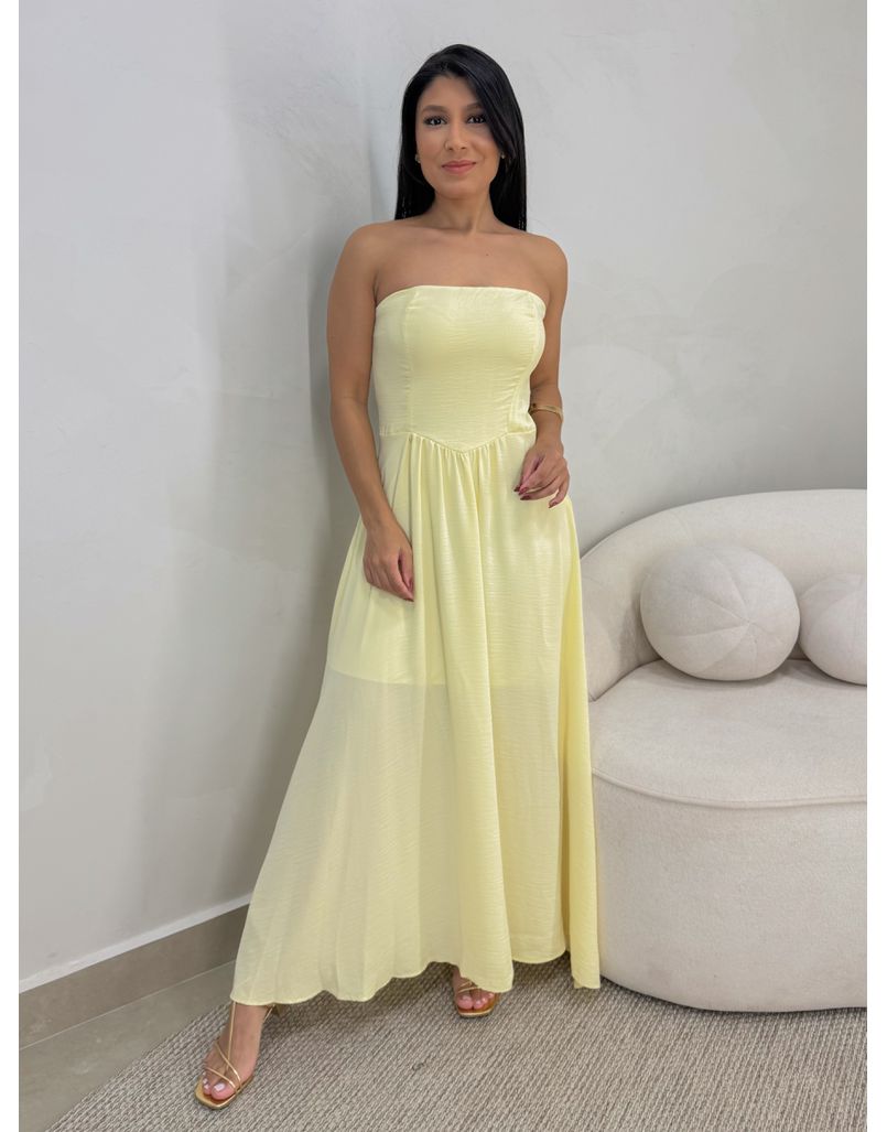 Vestido Tomara Que Caia Aline Amarelo - Loja La Mina 
