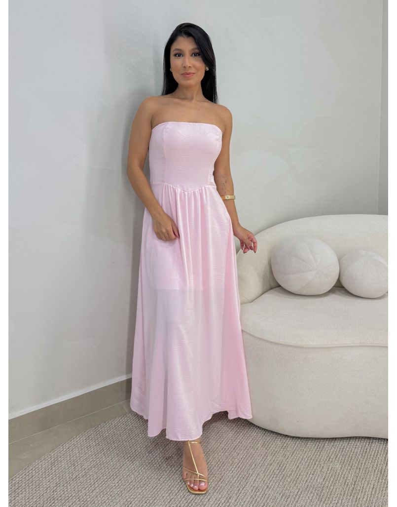 Vestido Tomara Que Caia Aline Rosa - Loja La Mina 