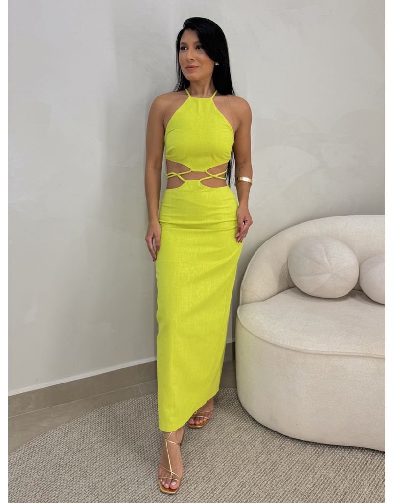Vestido Midi Nápoles Verde - Loja La Mina 