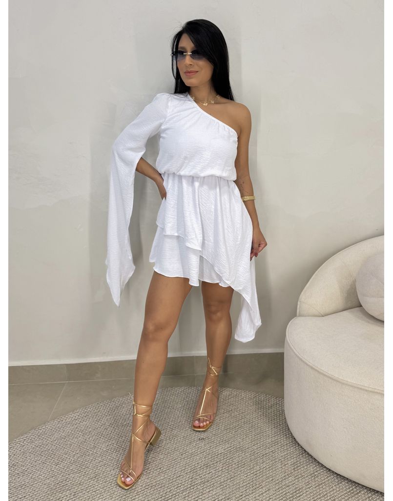 Vestido Nula Manga Becca Branco - Loja La Mina 