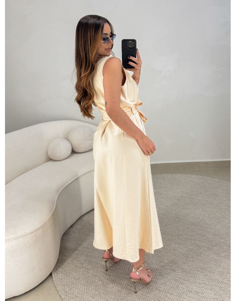 Conjunto Saia Midi México Areia