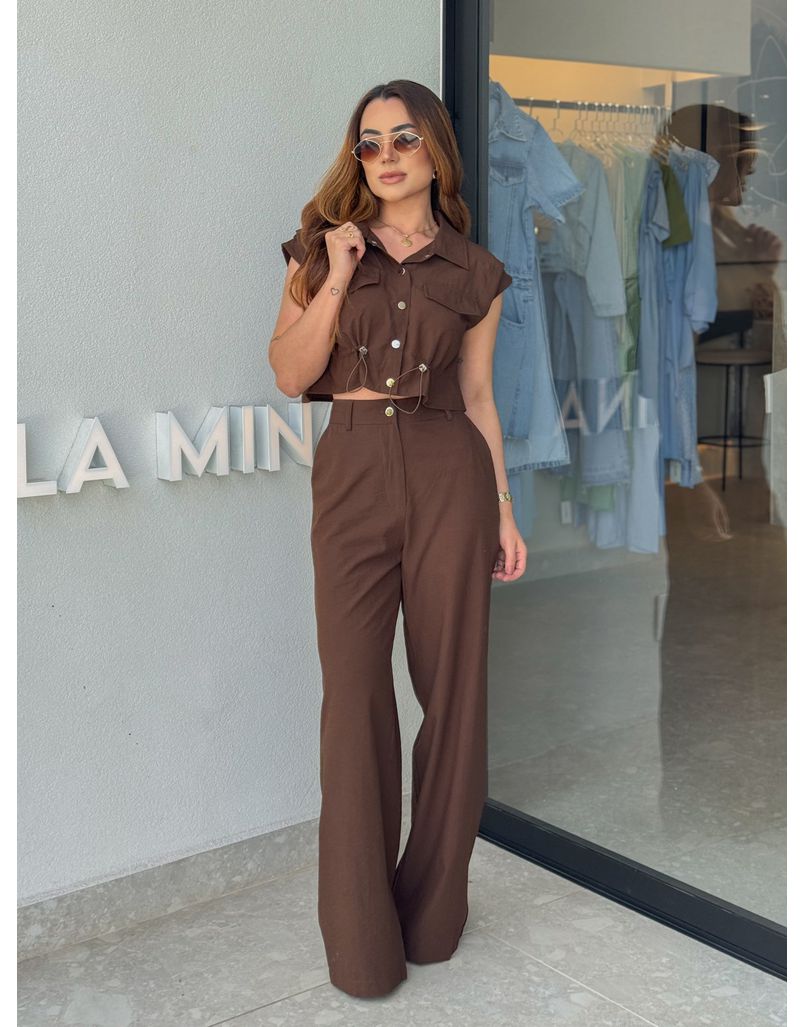 Conjunto Calça Natalia Café