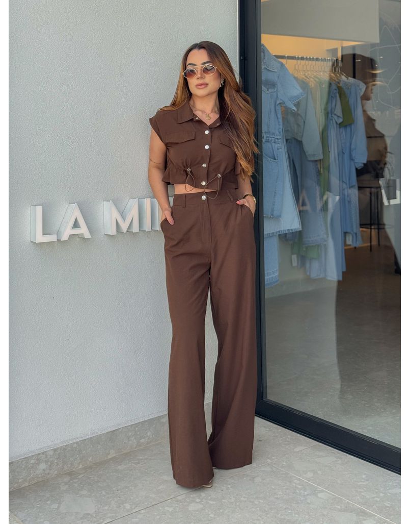 Conjunto Calça Natalia Café