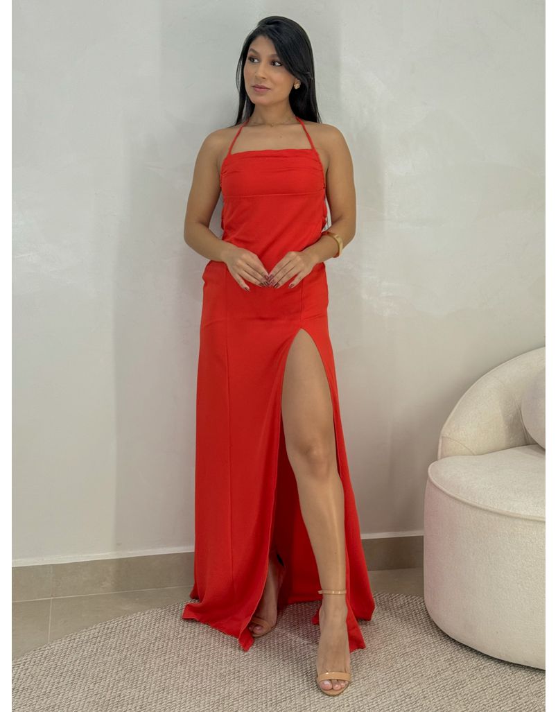 Vestido Franzido Chile Vermelho - Loja La Mina 