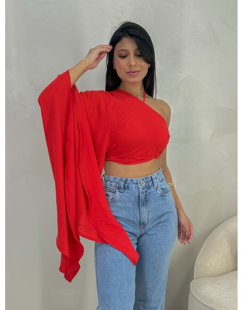 Cropped Gênova Vermelho - Loja La Mina 