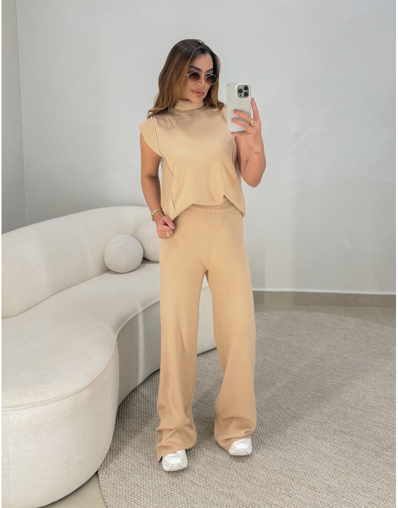 Conjunto Tricot Jamile Cappuccino - Loja La Mina 