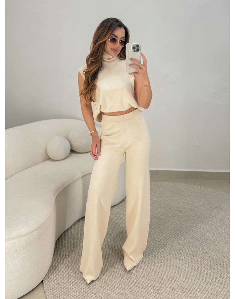 Conjunto Tricot Jamile Areia - Loja La Mina 