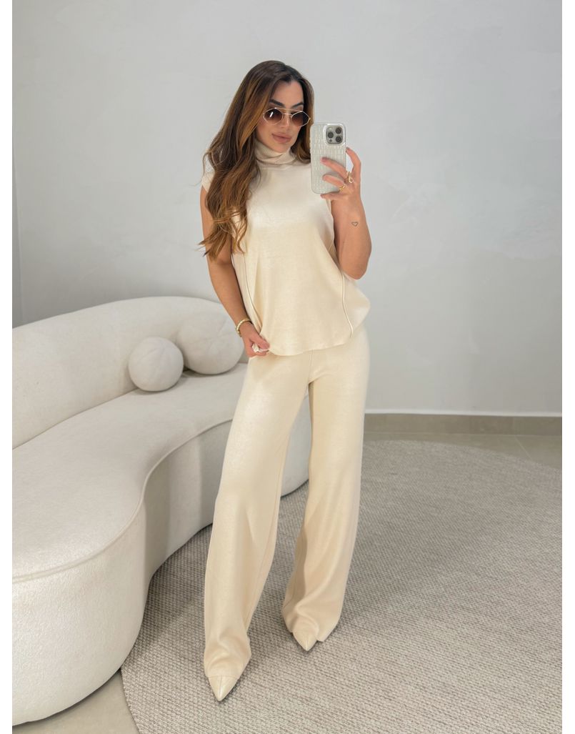 Conjunto Tricot Jamile Areia 