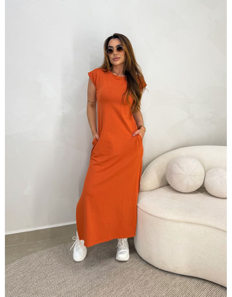 Vestido Muriel Laranja - Loja La Mina 