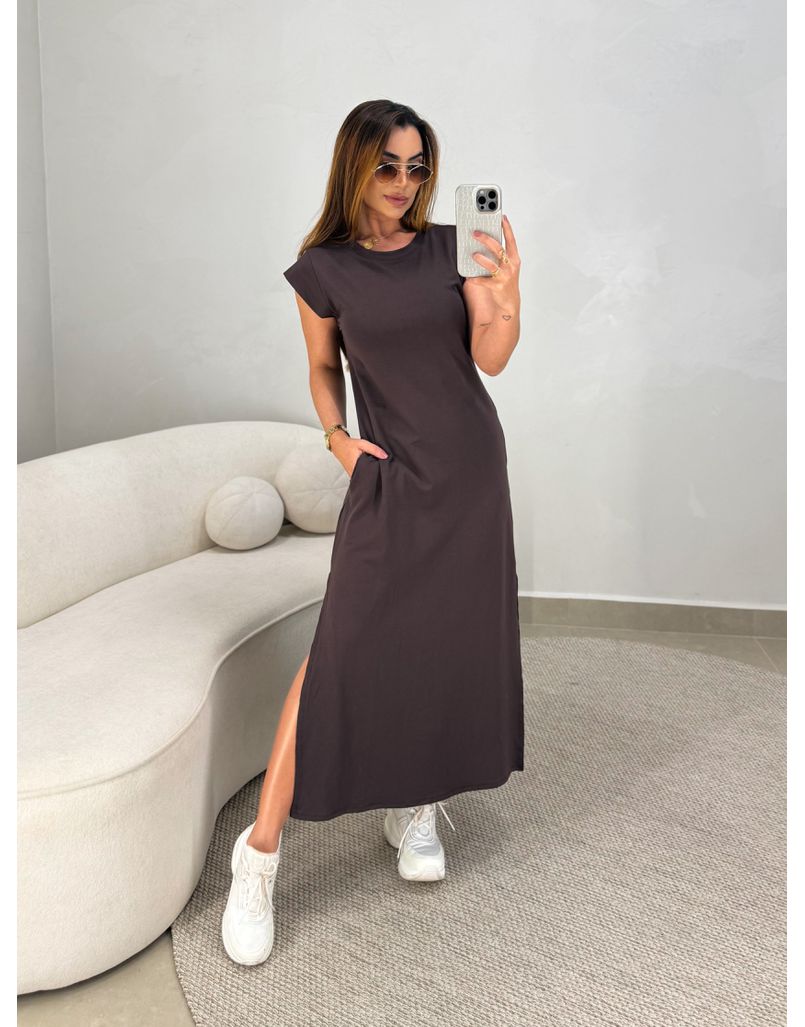 Vestido Muriel Café - Loja La Mina 