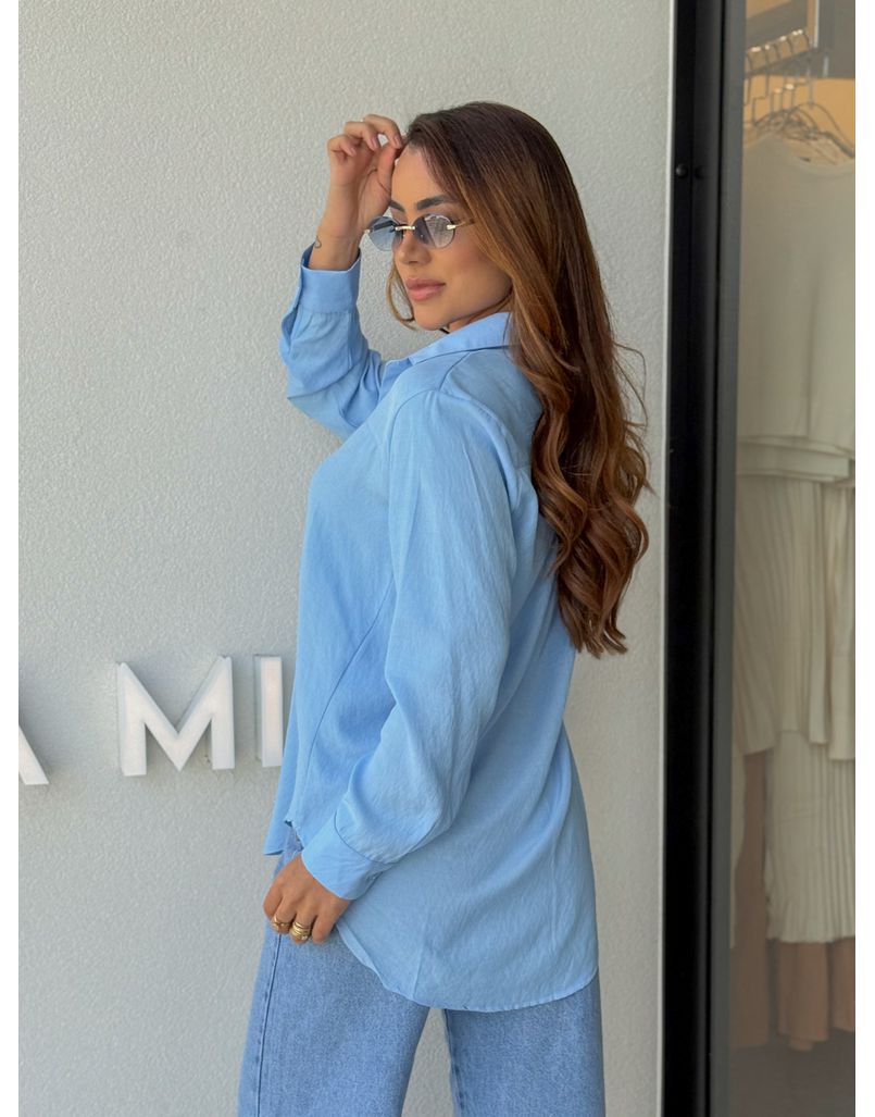 Camisa Viscolinho Talita Azul