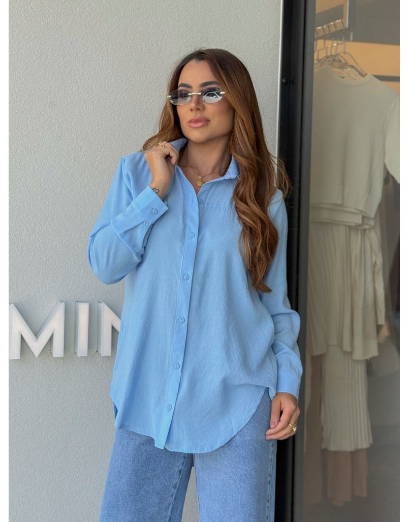 Camisa Viscolinho Talita Azul