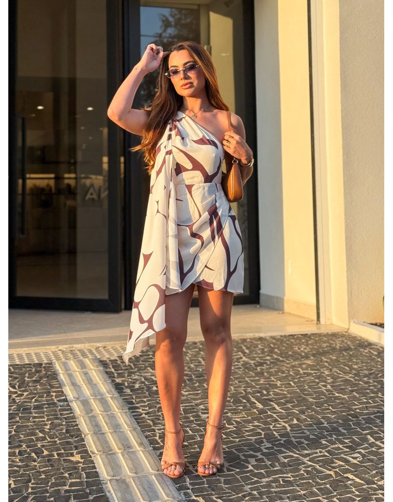 Vestido Estampado Rubia Café