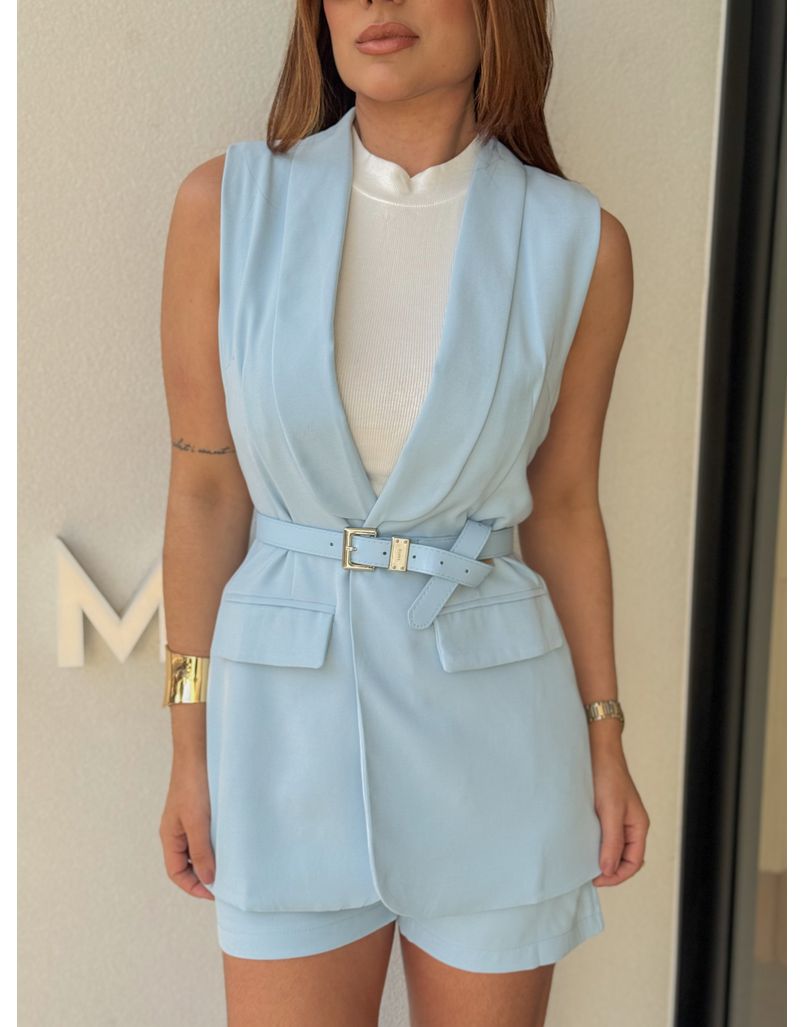 Conjunto Short Alessandra Azul