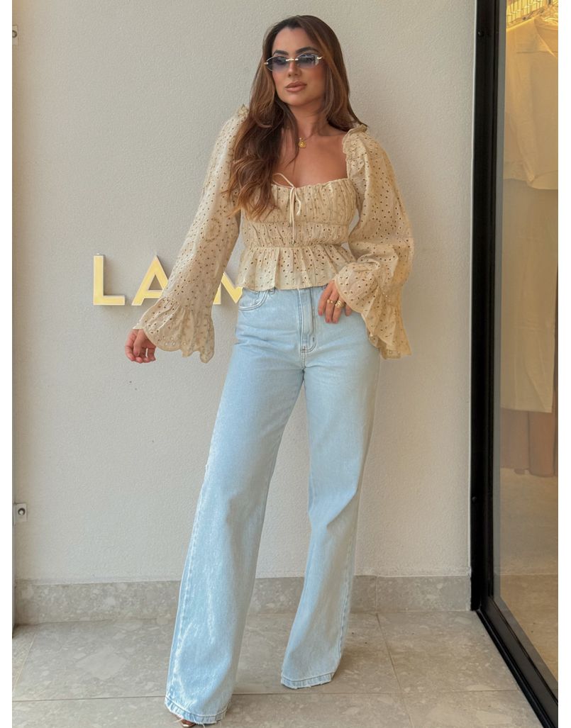 Blusa Ombro a Ombro Laise Cappuccino