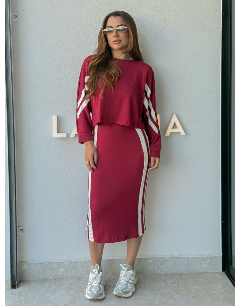 Conjunto Saia Listra Lola Cereja