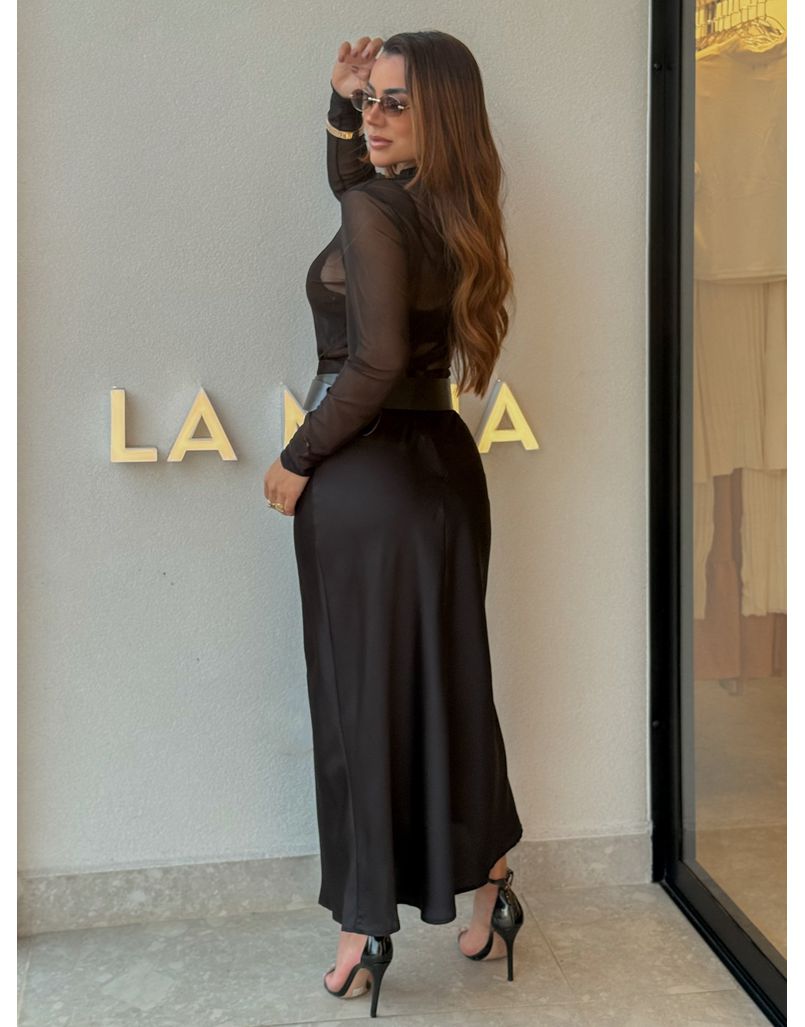 Blusa Tule Mia Preta