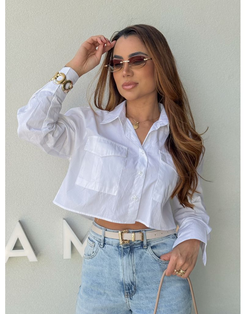 Camisa Cropped Pamela Branca