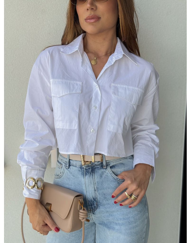 Camisa Cropped Pamela Branca