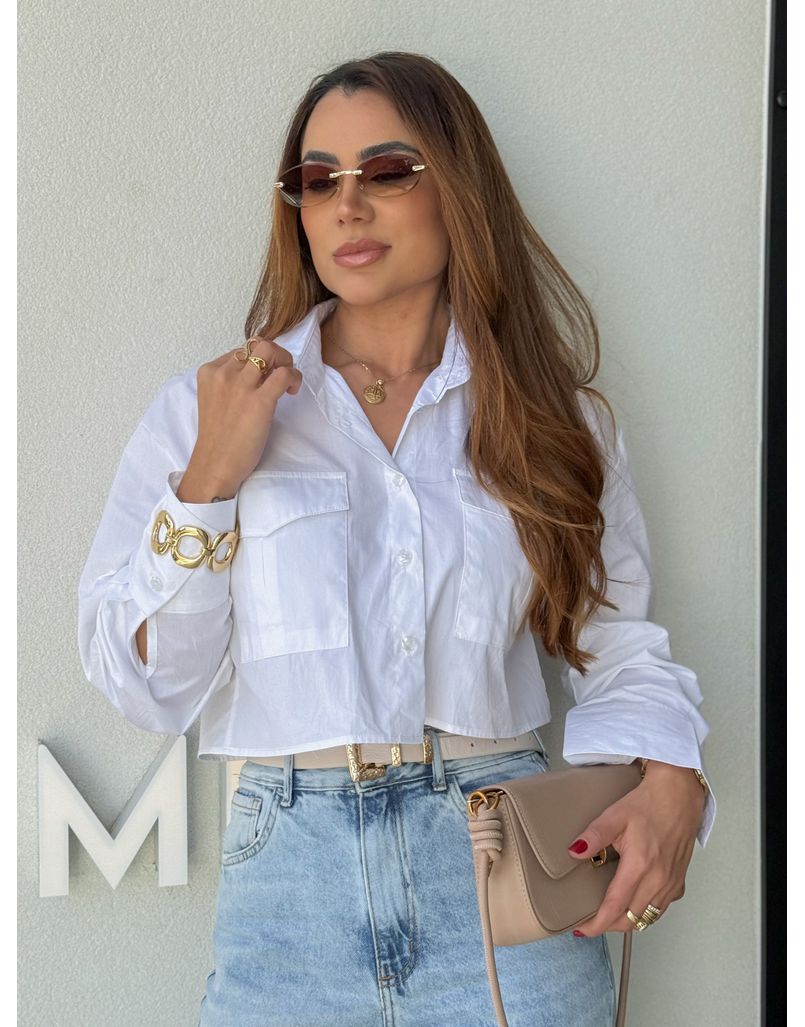 Camisa Cropped Pamela Branca
