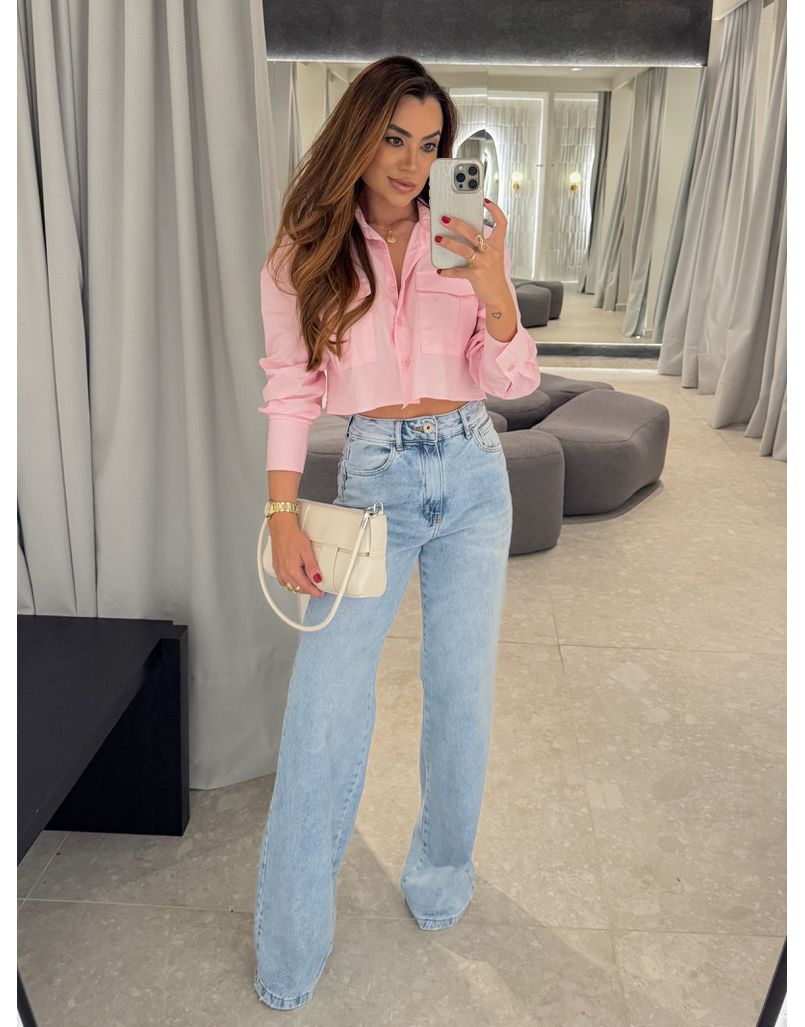 Calça Pantalona Jeans Larissa 
