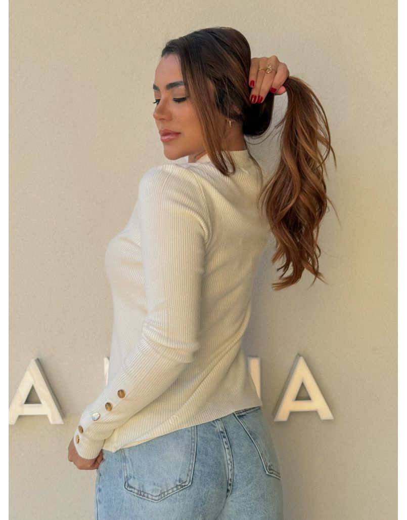 Blusa Tricot Manga Longa Fabi Off