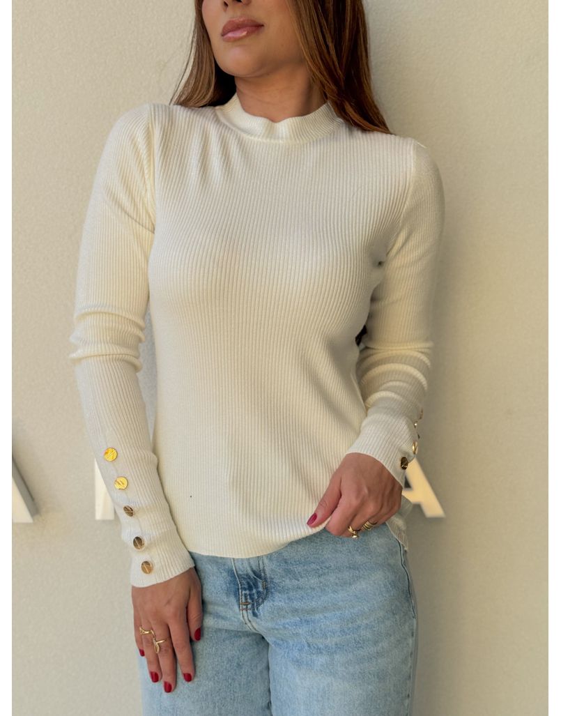 Blusa Tricot Manga Longa Fabi Off