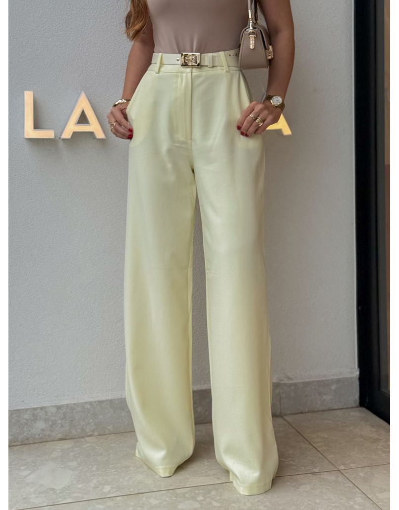 Calça Pantalona Beatriz Manteiga