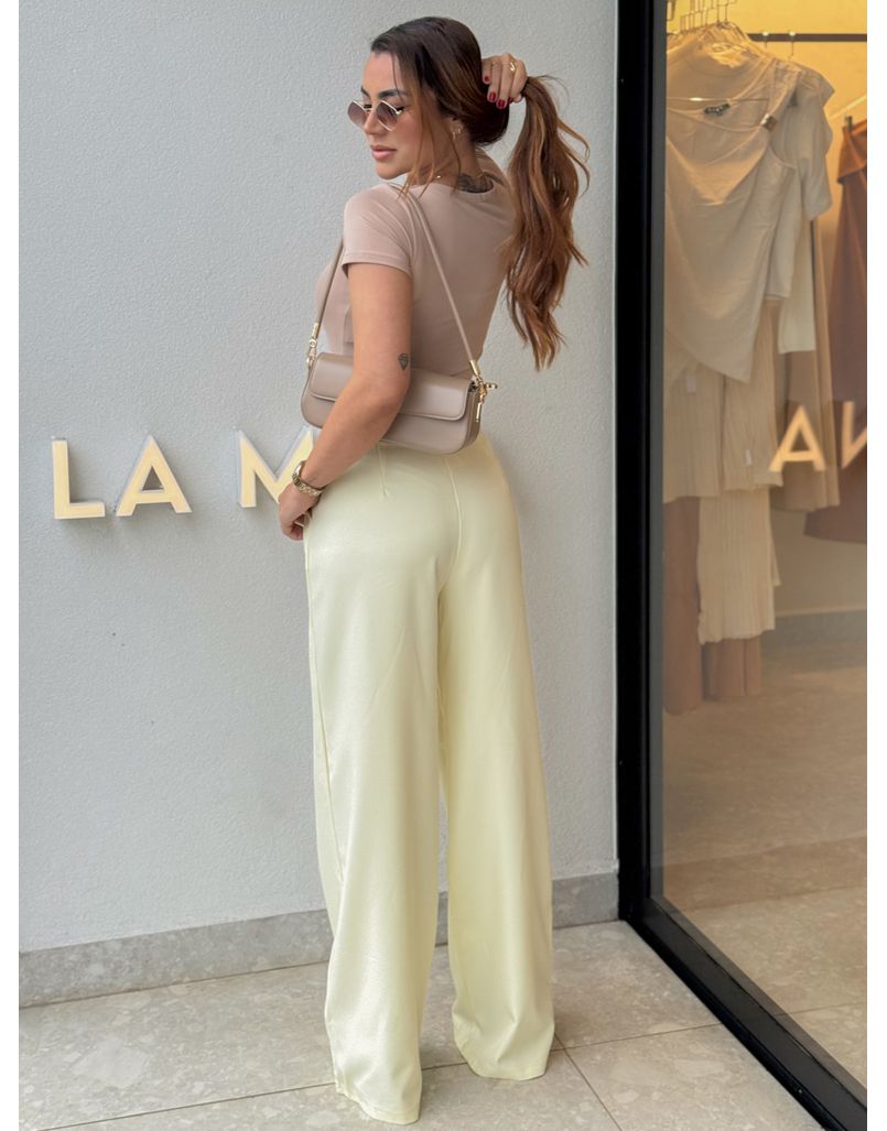 Calça Pantalona Beatriz Manteiga