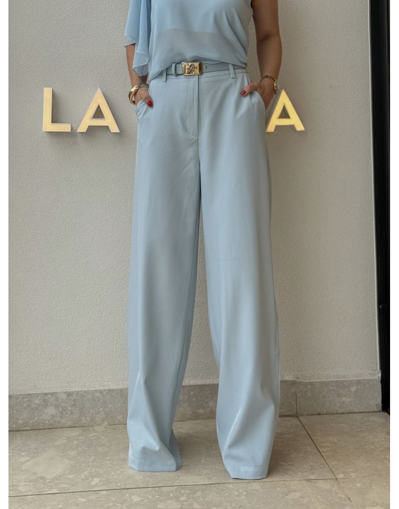Calça Pantalona Beatriz Azul - Loja La Mina 