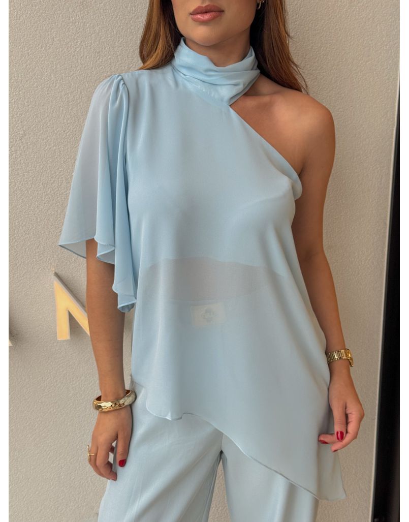 Blusa Assimétrica Georgina Azul 