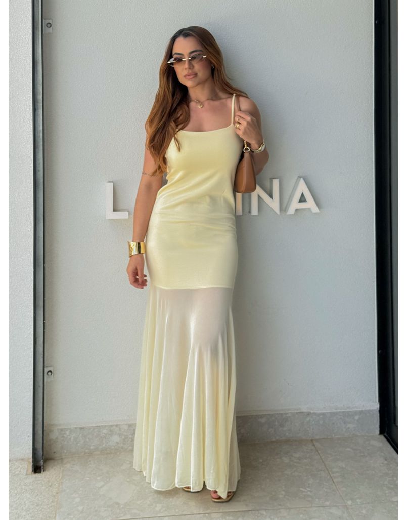 Vestido Alcinha Tule Scarlett Manteiga