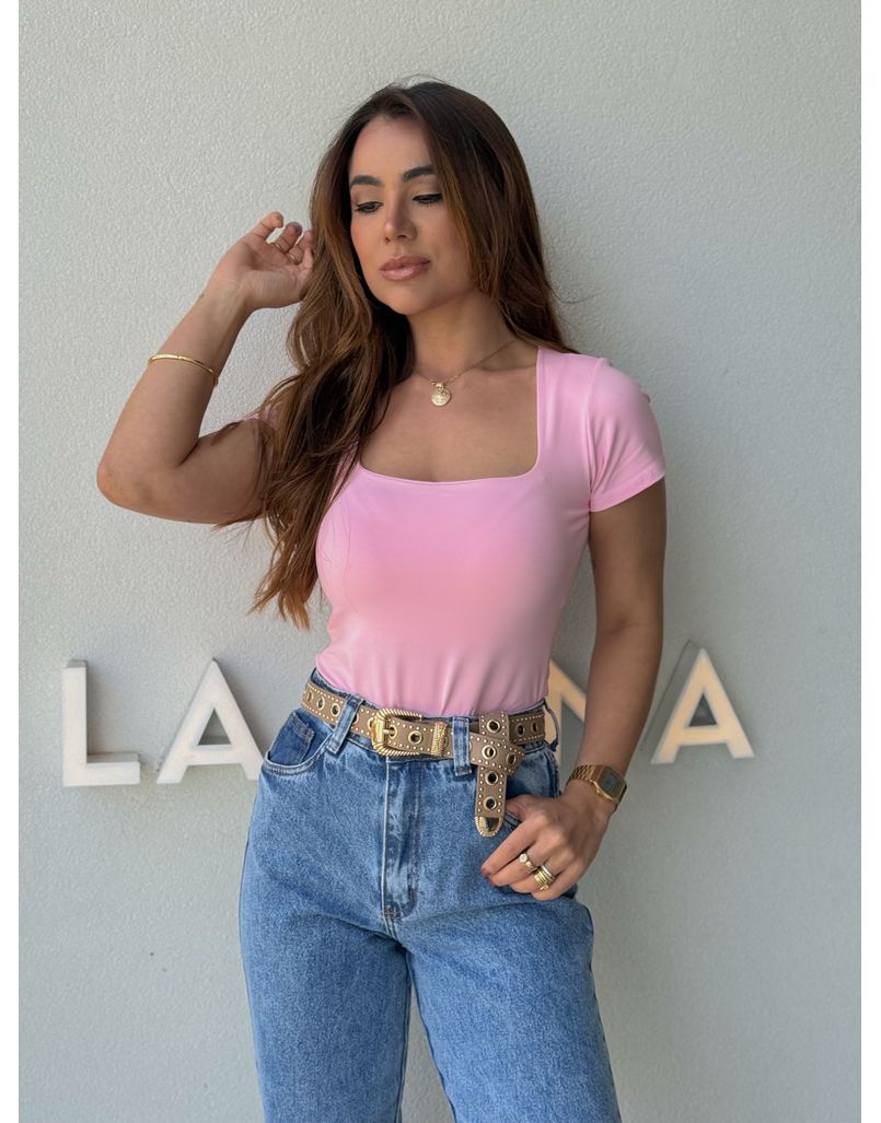 Body Manguinha Lara Rosa - Loja La Mina 