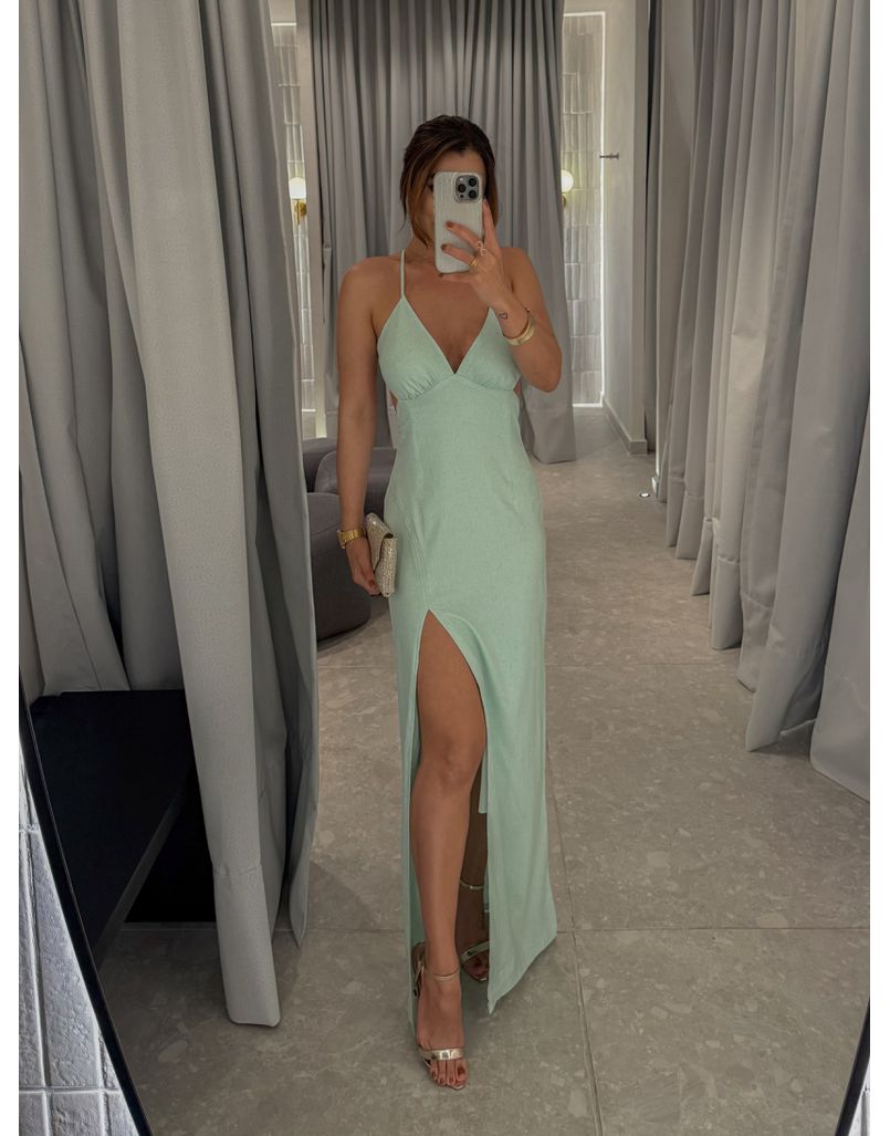 Vestido Midi Manuela Menta - Loja La Mina 