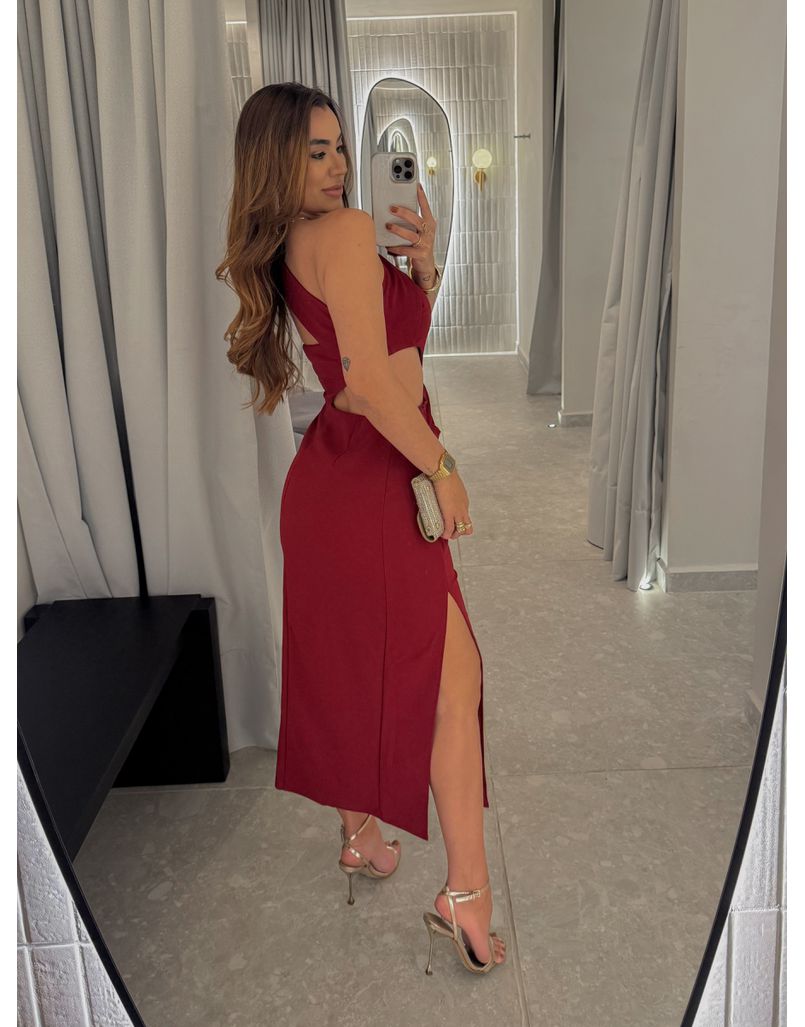 Vestido Midi Transpassado Stela Cereja
