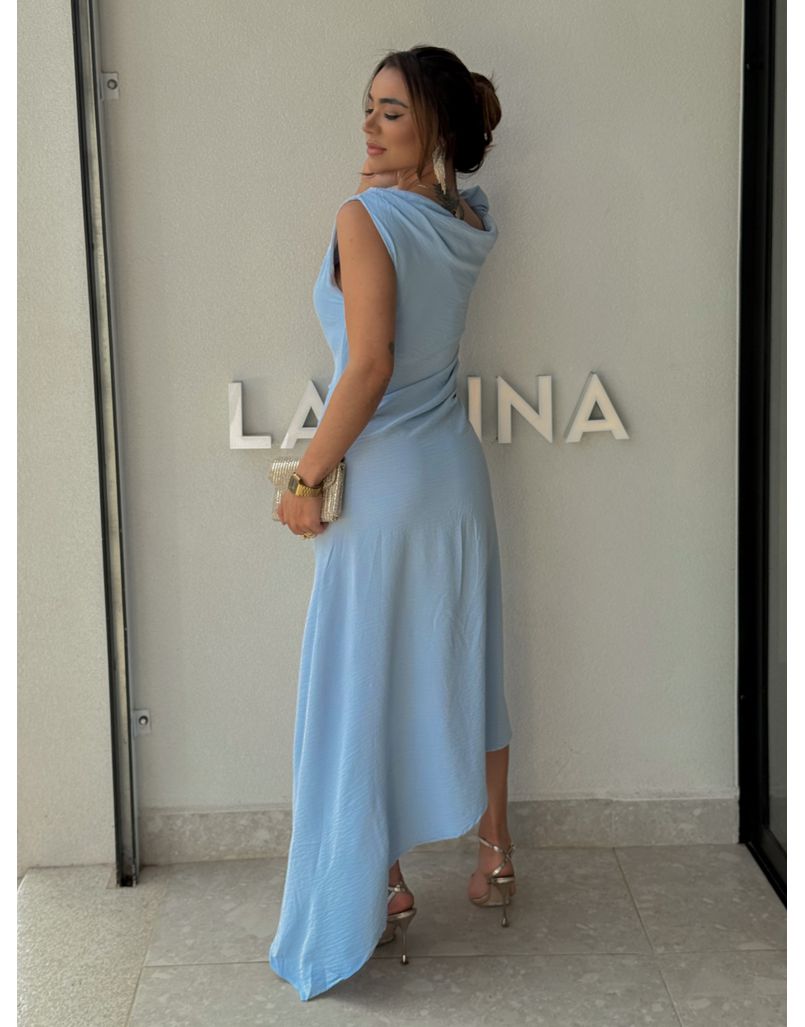 Vestido Franzido Francine Azul Bebê