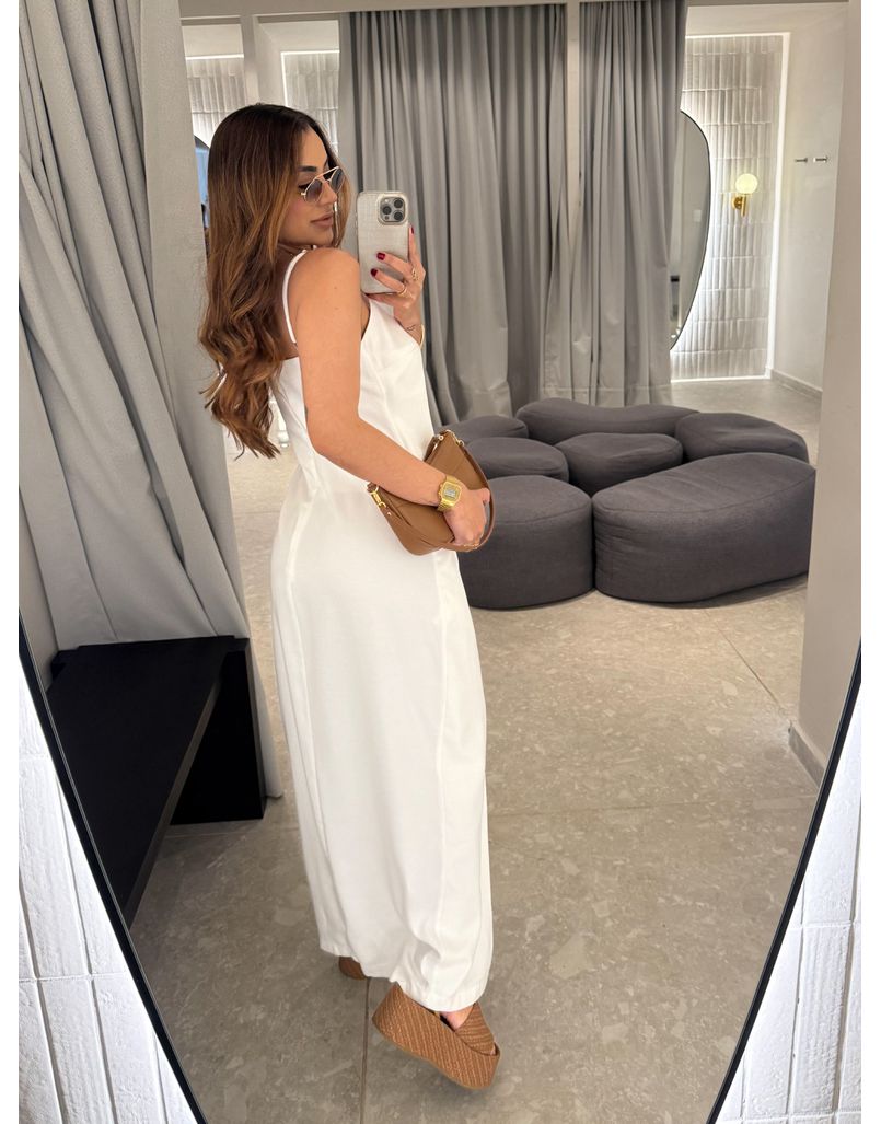 Vestido Midi Fenda Alexia Branco