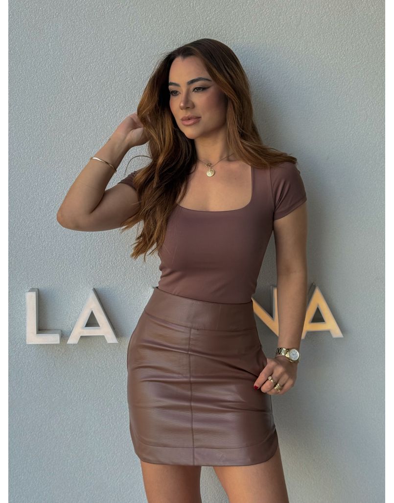 Body Manguinha Lara Café - Loja La Mina 