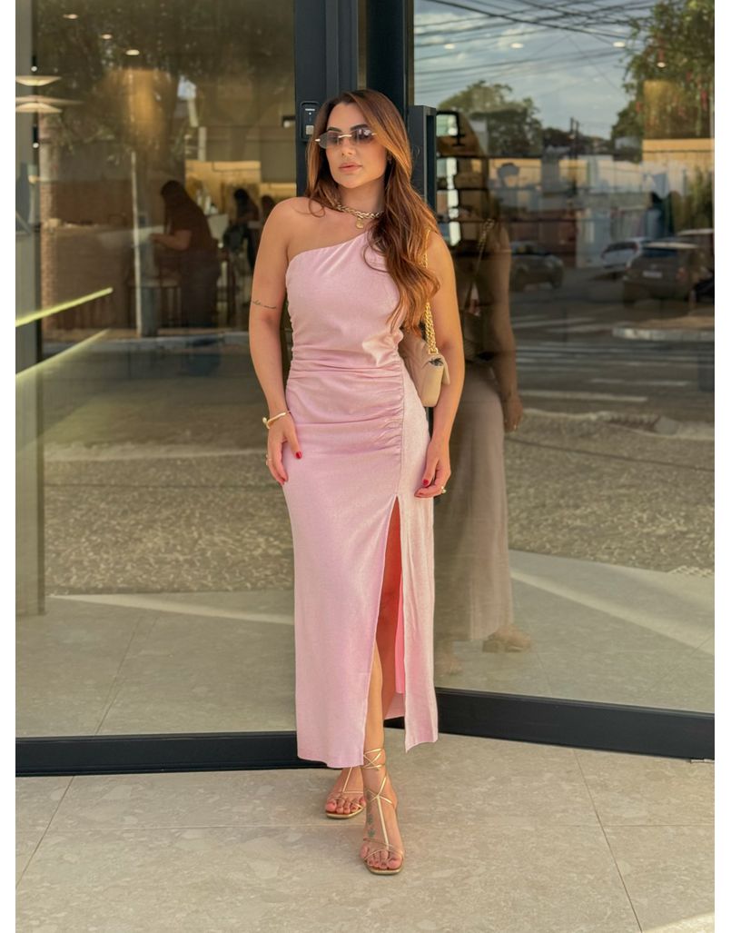 Vestido Midi Selena Rosa - Loja La Mina 