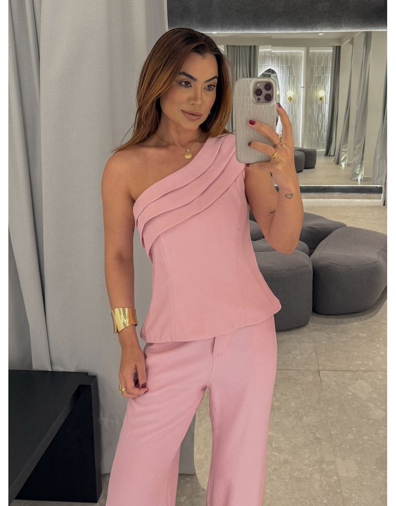 Conjunto Ombro Só Talia Rosa