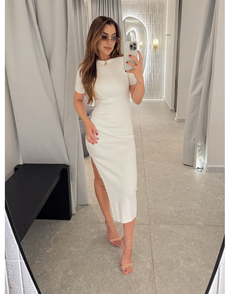 Vestido Tricot Manguinha Roberta Off