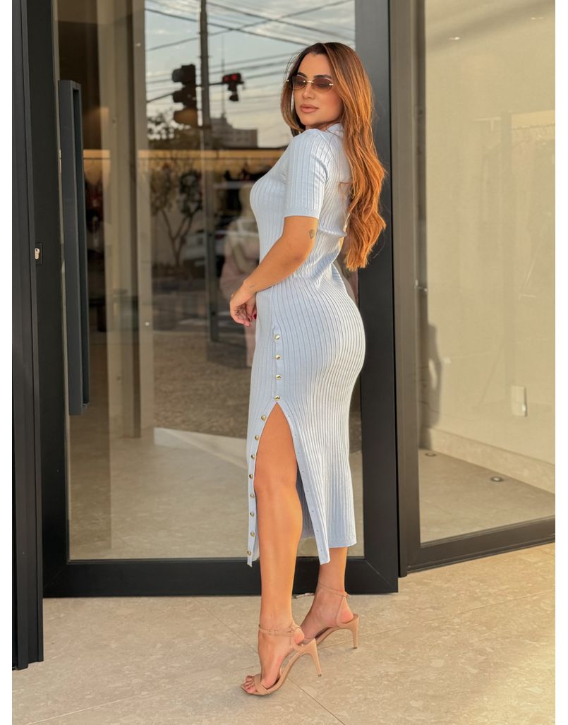Vestido Tricot Manguinha Roberta Azul