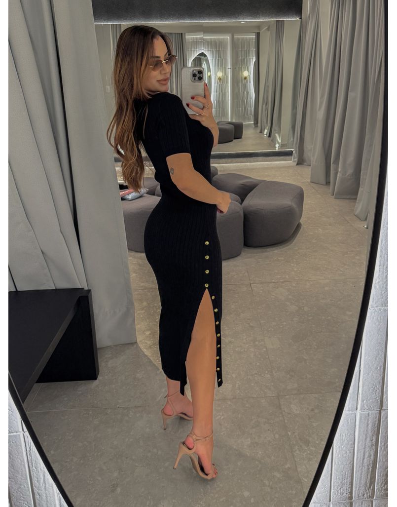 Vestido Tricot Manguinha Roberta Preto