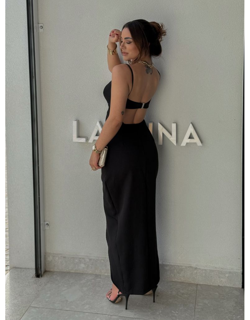 Vestido Midi Poliana Preto
