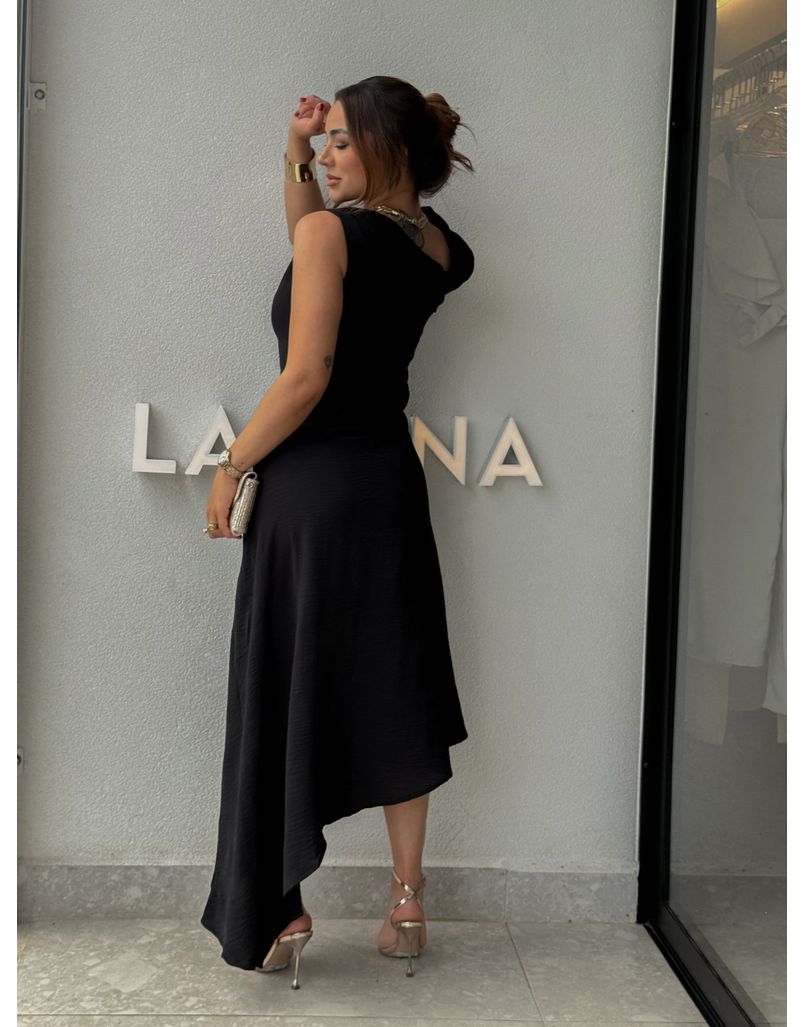 Vestido Franzido Francine Preto