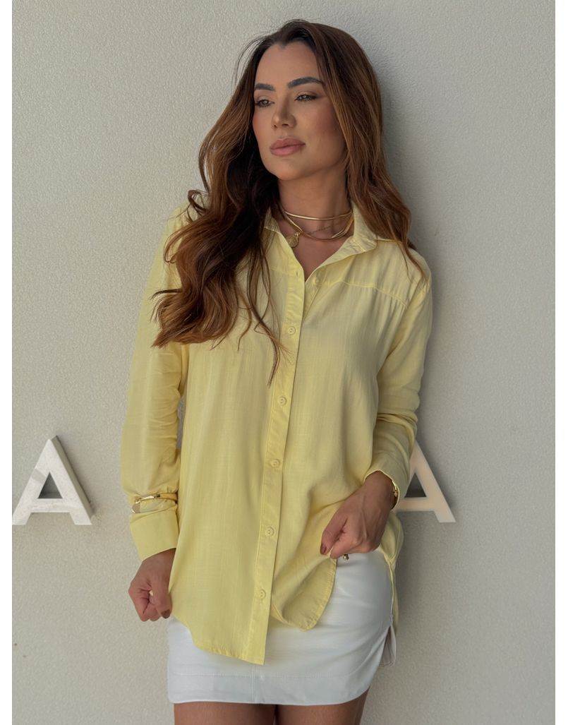 Camisa Viscolinho Talita Manteiga - Loja La Mina 