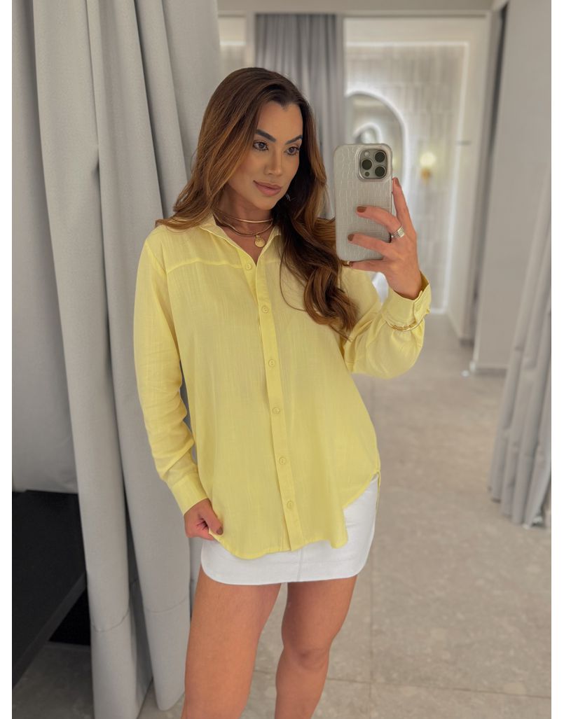 Camisa Viscolinho Talita Manteiga