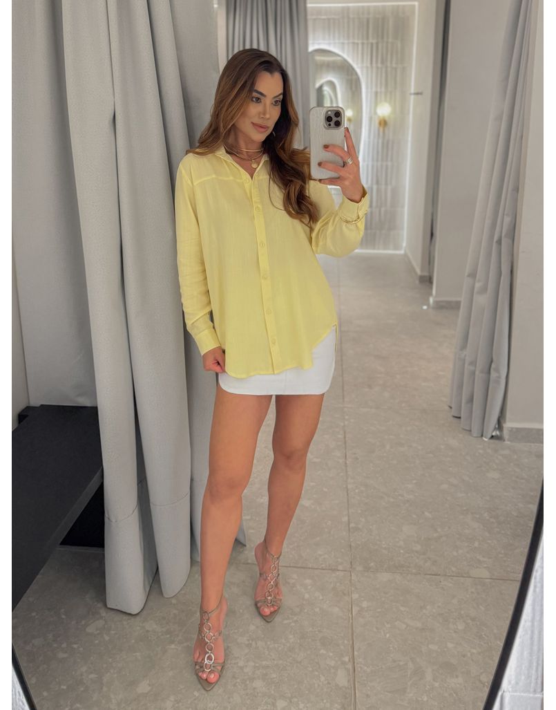 Camisa Viscolinho Talita Manteiga