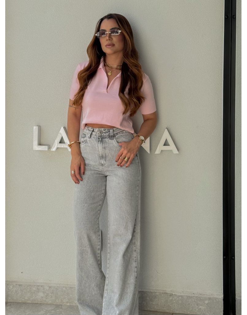Blusa Gola Polo Eleonora Rosa